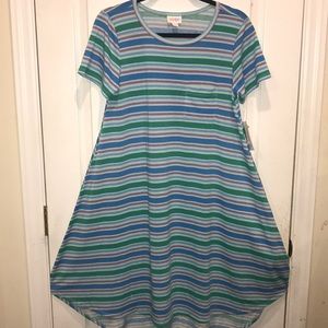 LuLaRoe Carly Stripe High Low dress size XS